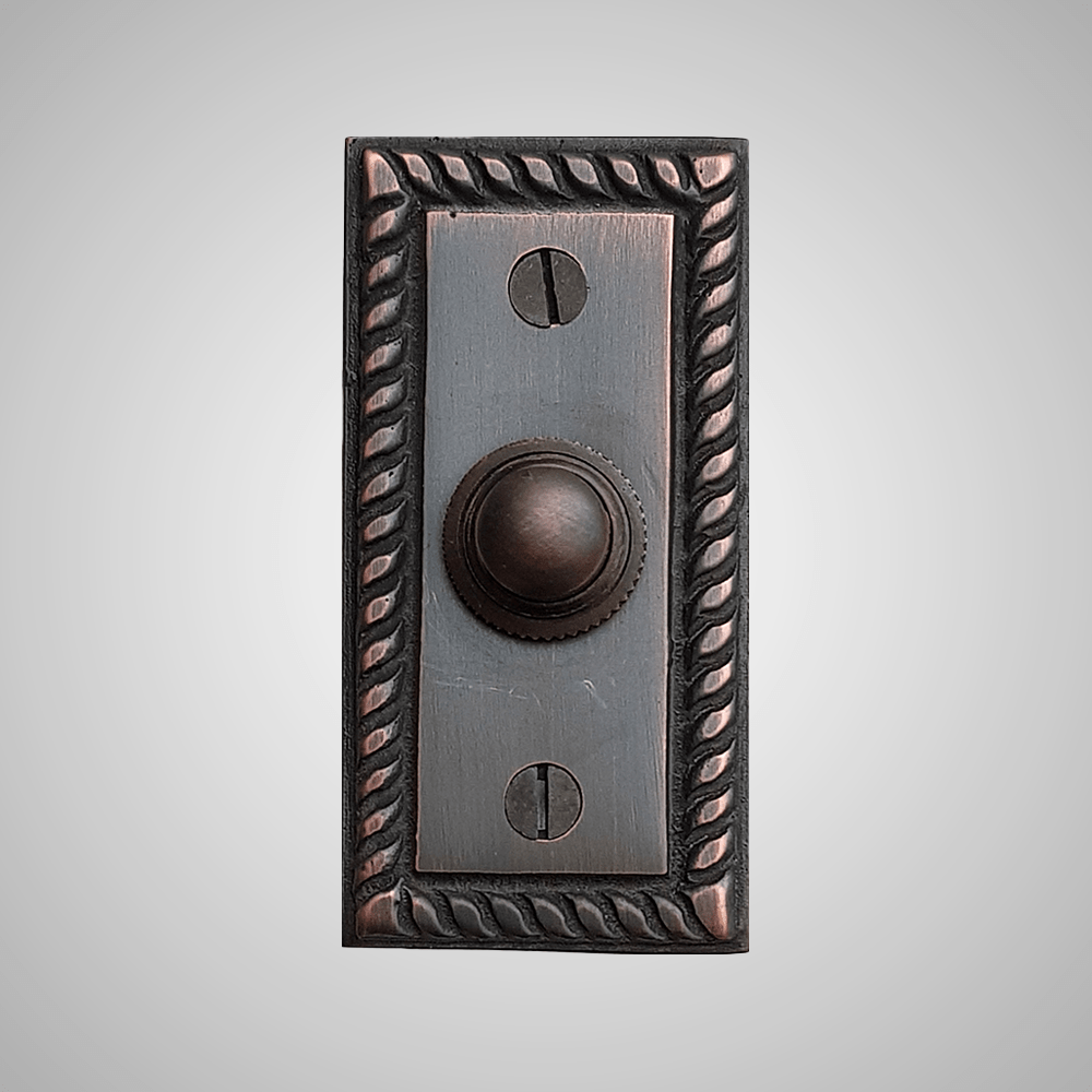 Cast Brass Rope Rectangular Doorbell