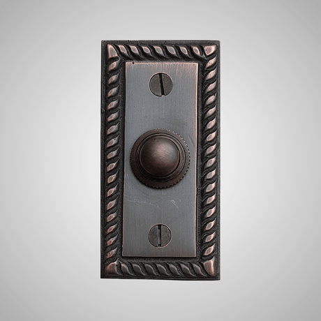 Cast Brass Rope Rectangular Doorbell