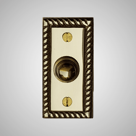 Cast Brass Rope Rectangular Doorbell