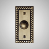 Cast Brass Rope Rectangular Doorbell