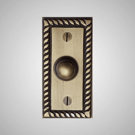 Cast Brass Rope Rectangular Doorbell