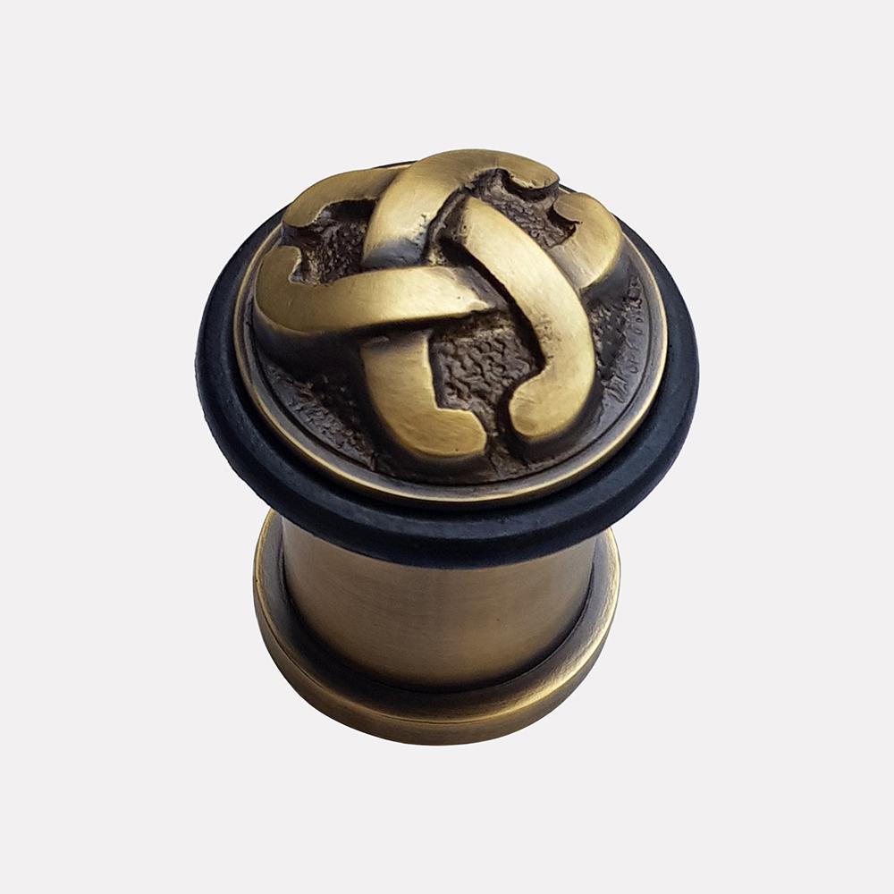Cast Brass Scrolled Design Doorstop - Pattern 2