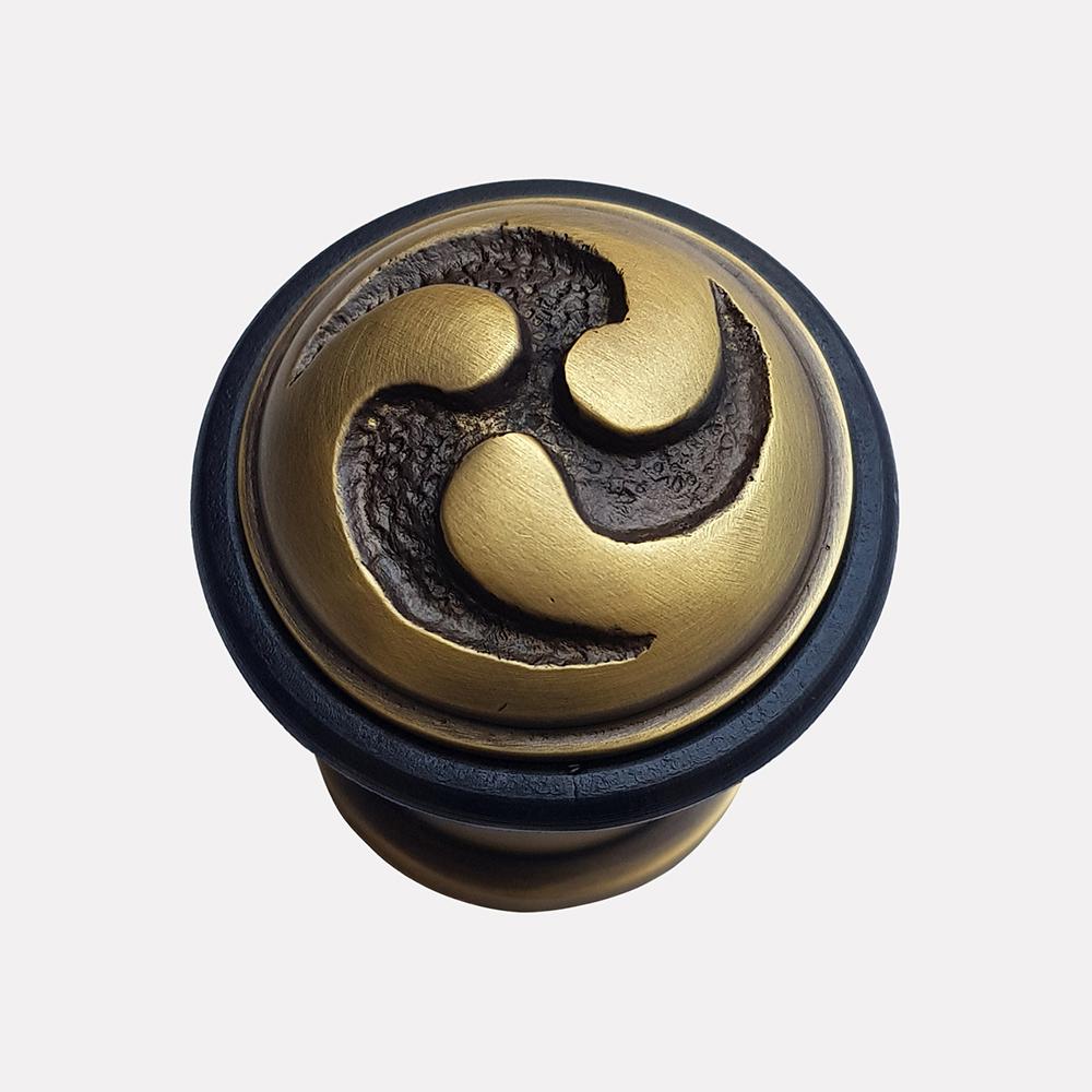 Cast Brass Scrolled Design Doorstop - Pattern 3