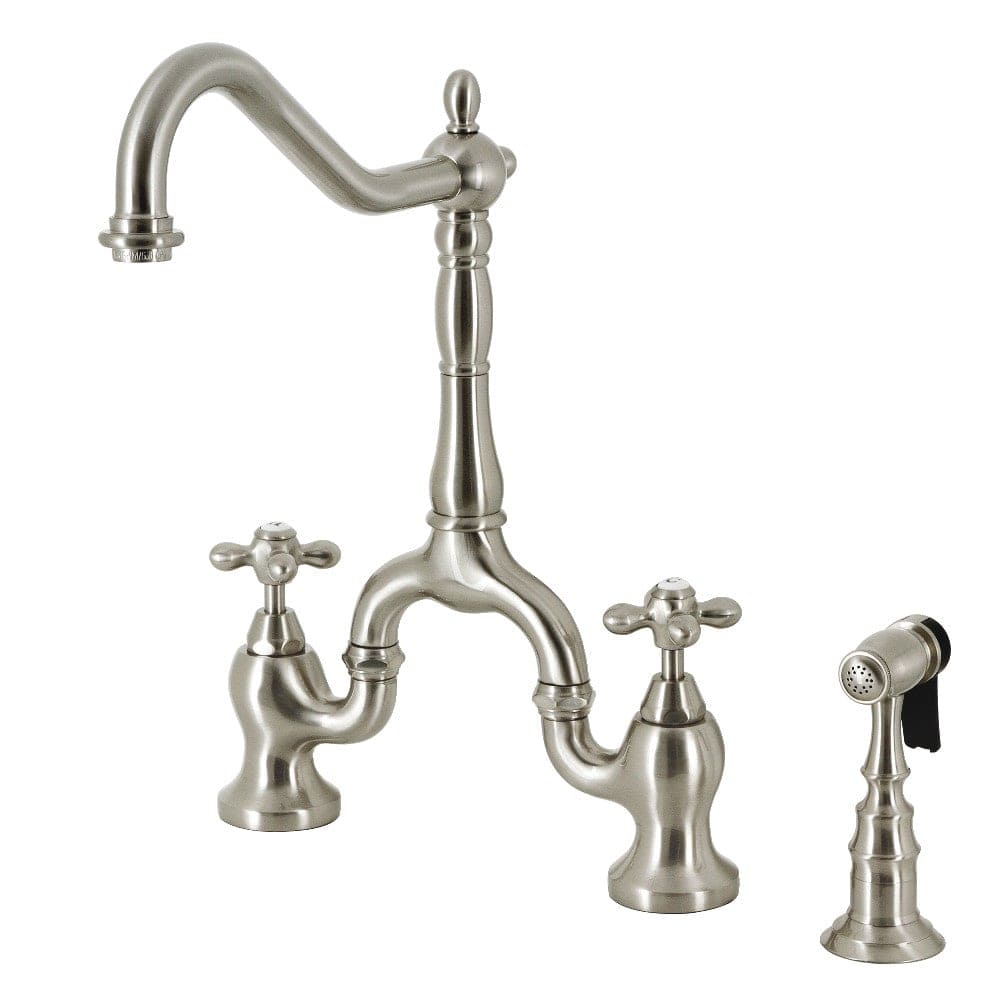 Cezer Bridge Kitchen Faucet with Brass Sprayer