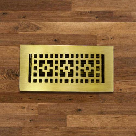 Checkered Solid Brass Floor Register