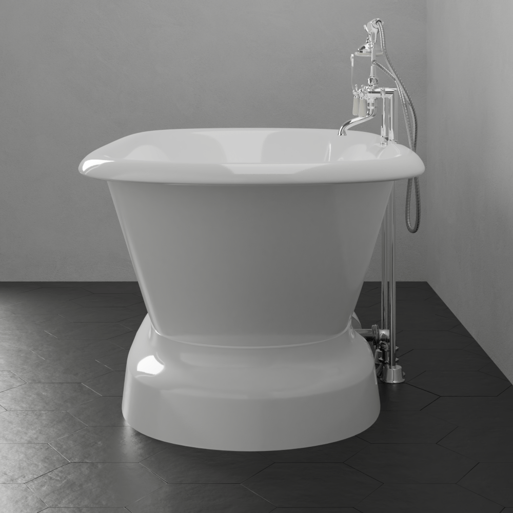 Ciona Cast Iron Double-Ended Tub with Pedestal