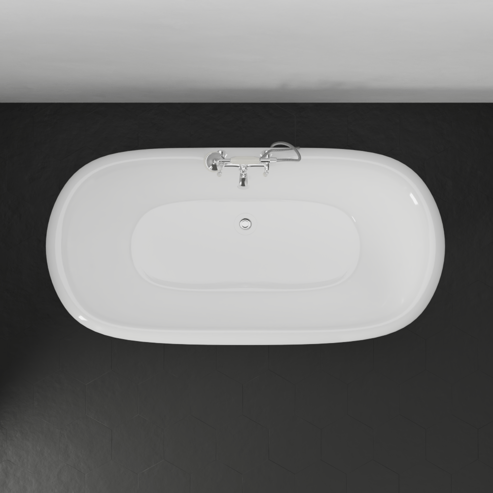 Ciona Cast Iron Double-Ended Tub with Pedestal