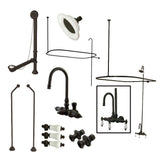 Classic Gooseneck Wall-Mount Tub, Shower and Drain Kit