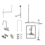Classic Gooseneck Wall-Mount Tub, Shower and Drain Kit