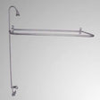 Code-Compliant Tub Faucet with Sidewall Shower Rod, Riser and Shower Head