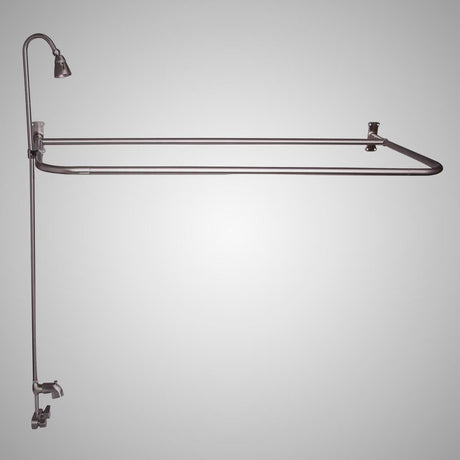 Code-Compliant Tub Faucet with Sidewall Shower Rod, Riser and Shower Head