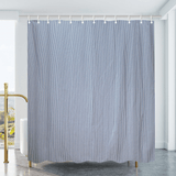 Cotton Duck Shower Curtain - White/Blue Stripes