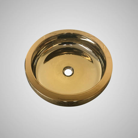 Crete Vitreous China Vessel Sink - Gold with Floral Exterior Design