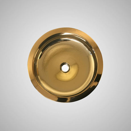 Crete Vitreous China Vessel Sink - Gold with Floral Exterior Design