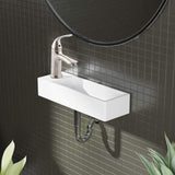 Delma Vitreous China Wall-Mount Bathroom Sink and Single-Hole Faucet Set - Left Side Drilling