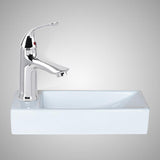 Delma Vitreous China Wall-Mount Bathroom Sink and Single-Hole Faucet Set - Left Side Drilling
