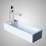 Delma Vitreous China Wall-Mount Bathroom Sink and Single-Hole Faucet Set - Left Side Drilling