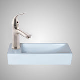 Delma Vitreous China Wall-Mount Bathroom Sink and Single-Hole Faucet Set - Left Side Drilling