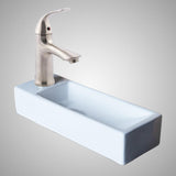 Delma Vitreous China Wall-Mount Bathroom Sink and Single-Hole Faucet Set - Left Side Drilling