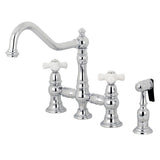 Depley Bridge Kitchen Faucet with Brass Sprayer