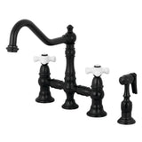 Depley Bridge Kitchen Faucet with Brass Sprayer