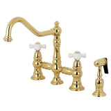 Depley Bridge Kitchen Faucet with Brass Sprayer