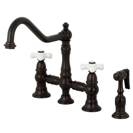 Depley Bridge Kitchen Faucet with Brass Sprayer