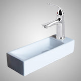 Deryn Vitreous China Wall-Mount Bathroom Sink and Single-Hole Faucet Set - Right Side Drilling