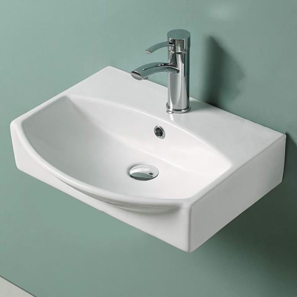 Dusca Vitreous China Wall-Mount Bathroom Sink