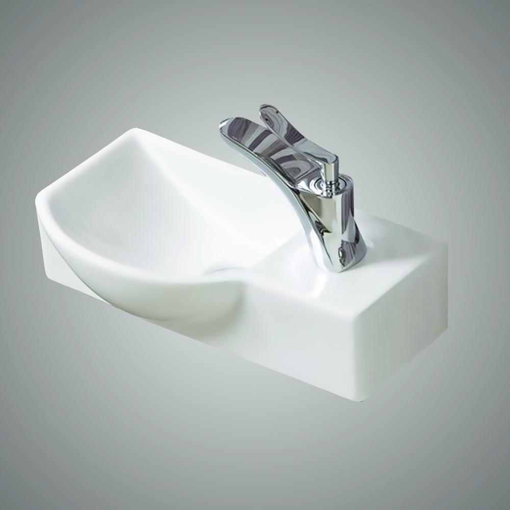 Eada Vitreous China Wall-Mount Bathroom Sink - Right Side Faucet Drilling