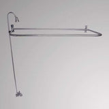 Economy-Style Diverter Tub Faucet with Sidewall Shower Rod, Riser and Shower Head