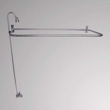 Economy-Style Diverter Tub Faucet with Sidewall Shower Rod, Riser and Shower Head