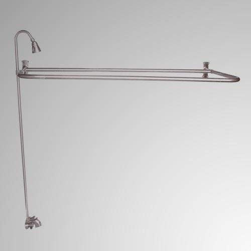 Economy-Style Diverter Tub Faucet with Sidewall Shower Rod, Riser and Shower Head
