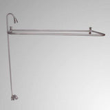 Economy-Style Diverter Tub Faucet with Sidewall Shower Rod, Riser and Shower Head