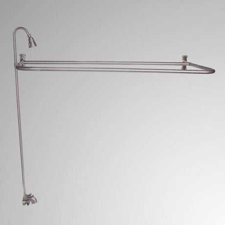 Economy-Style Diverter Tub Faucet with Sidewall Shower Rod, Riser and Shower Head