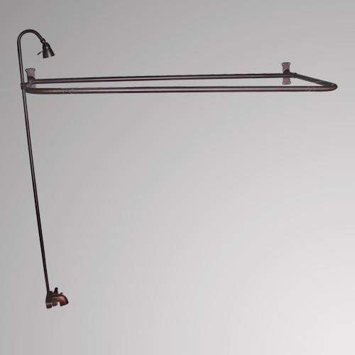 Economy-Style Diverter Tub Faucet with Sidewall Shower Rod, Riser and Shower Head