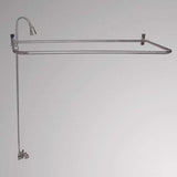 Economy-Style Diverter Tub Faucet with Sidewall Shower Rod, Riser and Shower Head
