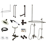 Elephant Spout Wall-Mout Tub, Shower and Drain Kit
