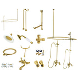 Elephant Spout Wall-Mout Tub, Shower and Drain Kit