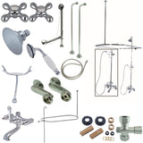 Elephant-Style Wall-Mount Tub Faucet, Shower and Drain Kit