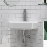 Elga Vitreous China Corner Wall-Mount Bathroom Sink
