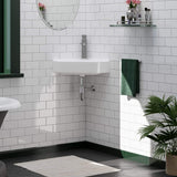 Elga Vitreous China Corner Wall-Mount Bathroom Sink