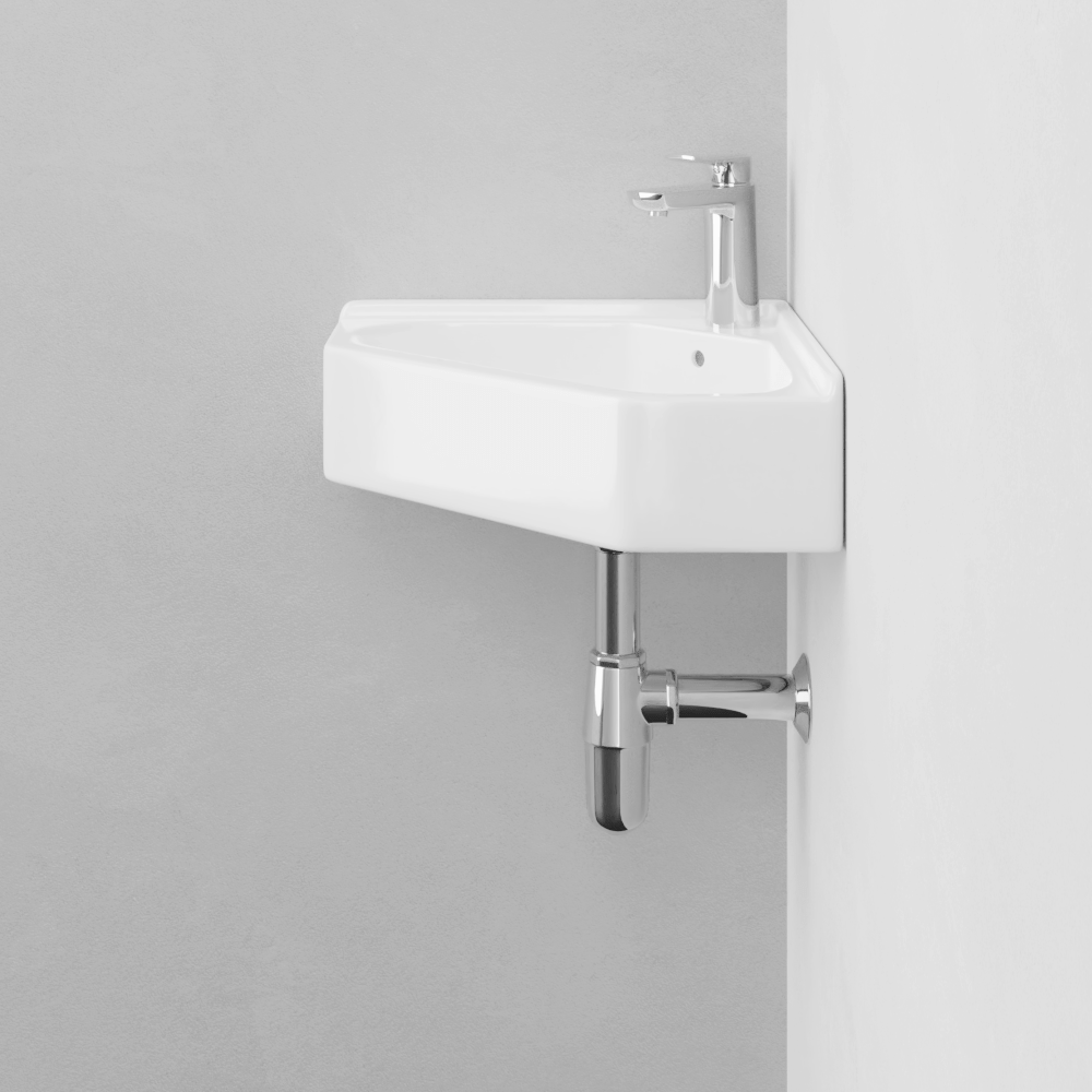Elga Vitreous China Corner Wall-Mount Bathroom Sink