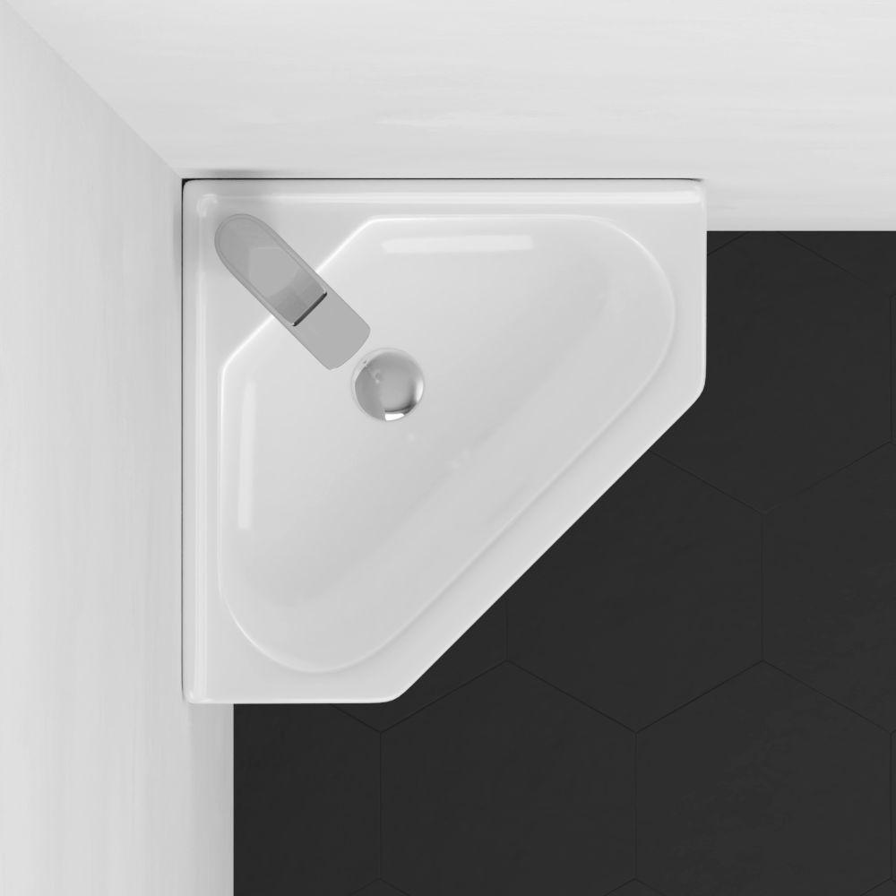 Elga Vitreous China Corner Wall-Mount Bathroom Sink