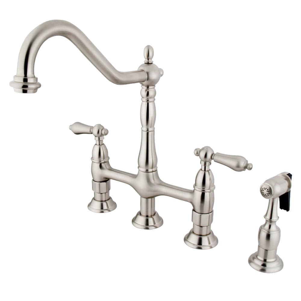 Enea Bridge Kitchen Faucet with Brass Sprayer