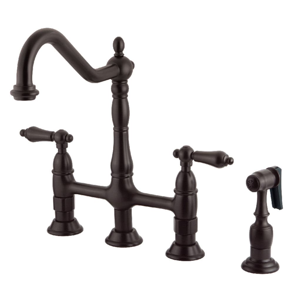 Enea Bridge Kitchen Faucet with Brass Sprayer