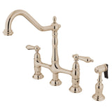 Enea Bridge Kitchen Faucet with Brass Sprayer