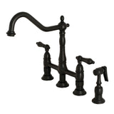 Enea Bridge Kitchen Faucet with Brass Sprayer