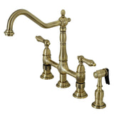 Enea Bridge Kitchen Faucet with Brass Sprayer