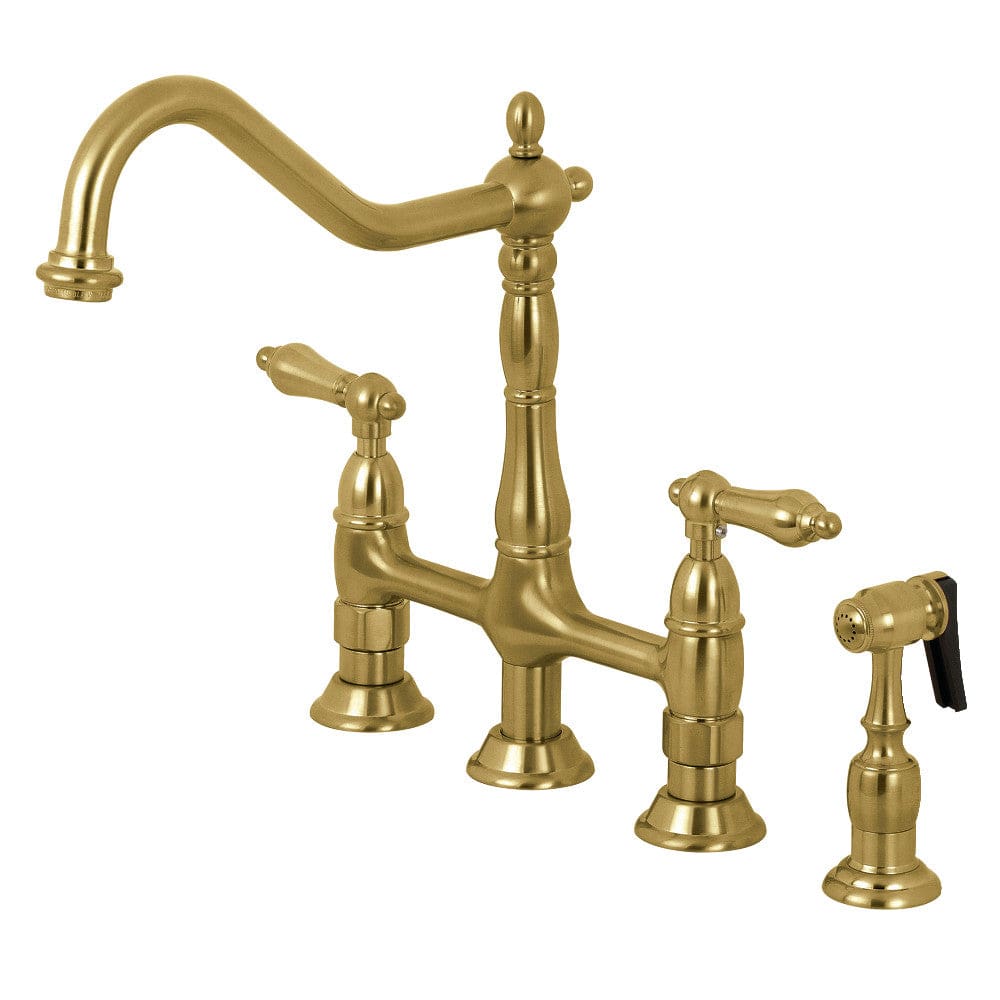 Enea Bridge Kitchen Faucet with Brass Sprayer